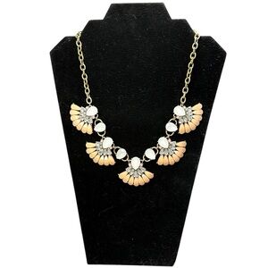 Blush‎ & Opal Fan Fringe Statement Necklace – Lucite Look Bib